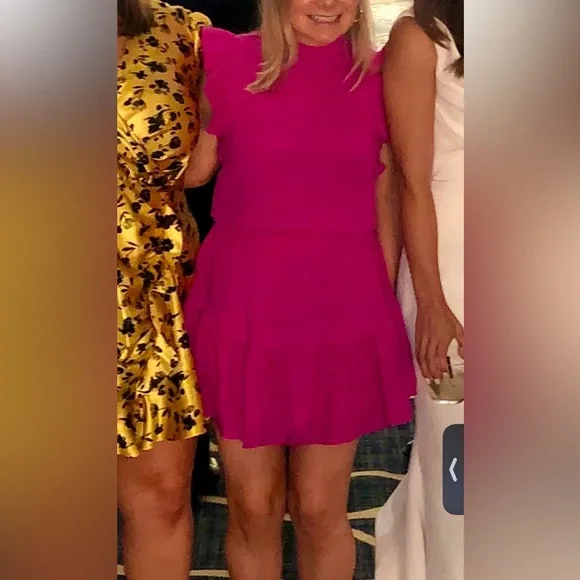 Pink Ruffled Cocktail Dress - Picture 3 of 3